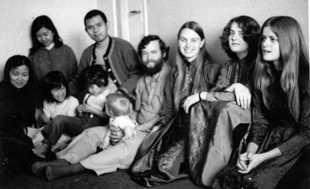 Laura (third from right) and Thich Nhat Hanh (third from left) in Sceaux, France, in 1974